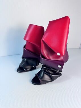 Azalea Wang Birdsong Red Ombre Open Toe Booties NIB 6.5 & 8